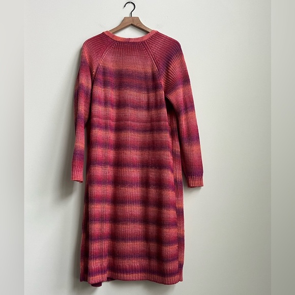 Lane Bryant Classic Open-Front Spacedye Cardigan Pink Bloom longline Rainbow - Picture 11 of 13